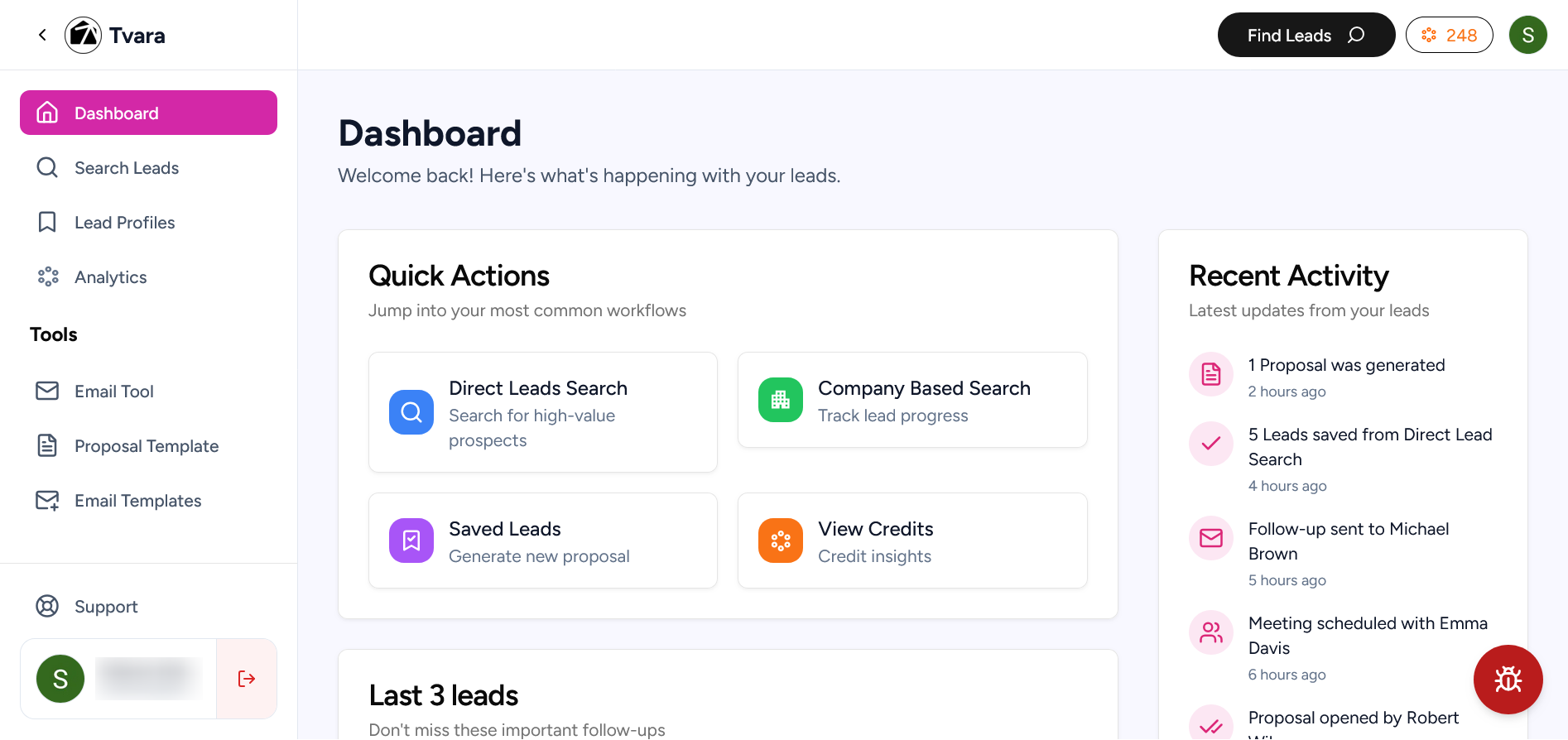 Business analytics dashboard